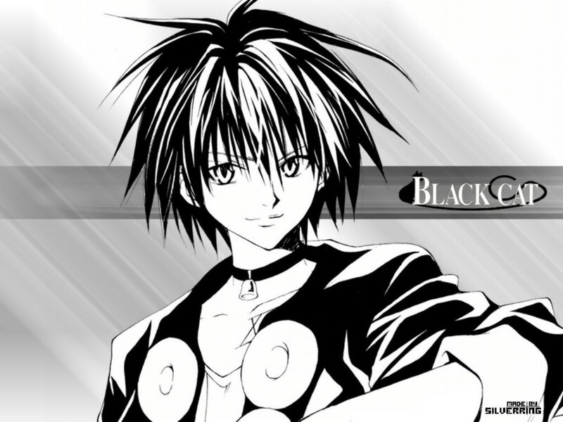 Anime Character with Spiky Hair — Black, Dramatic, Manga
