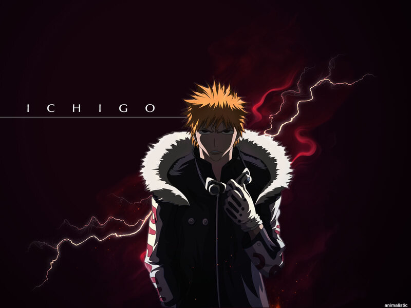 Anime Character with Spiky Hair — Black, Dramatic, Night, Lightning