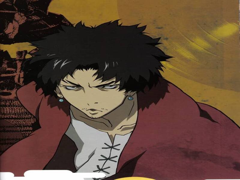 Anime Character with Spiky Hair — Black, Dramatic, Red Coat