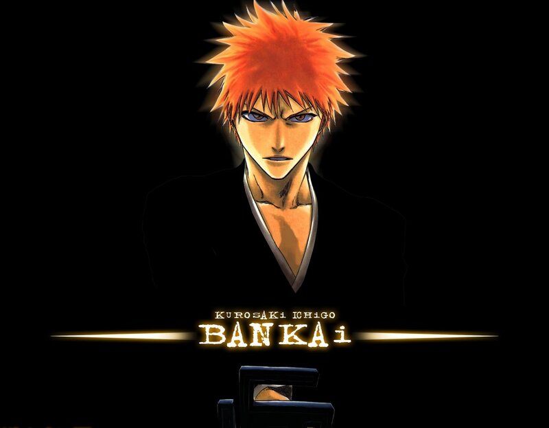 Anime Character with Spiky Hair — Black, Dramatic, Spiky Orange Hair