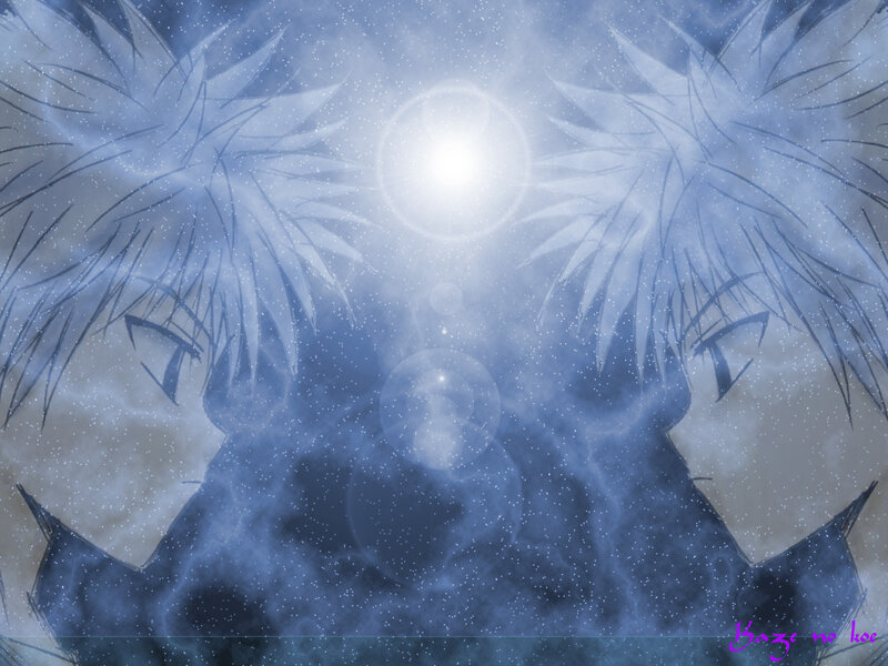 Anime Character with Spiky Hair — Blue, Dramatic, Manga