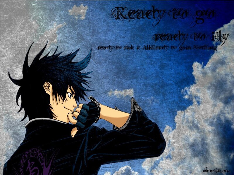 Anime Character with Spiky Hair — Blue, Dramatic