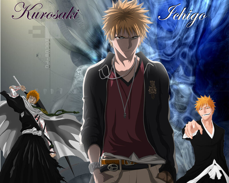 Anime Character with Spiky Hair — Blue