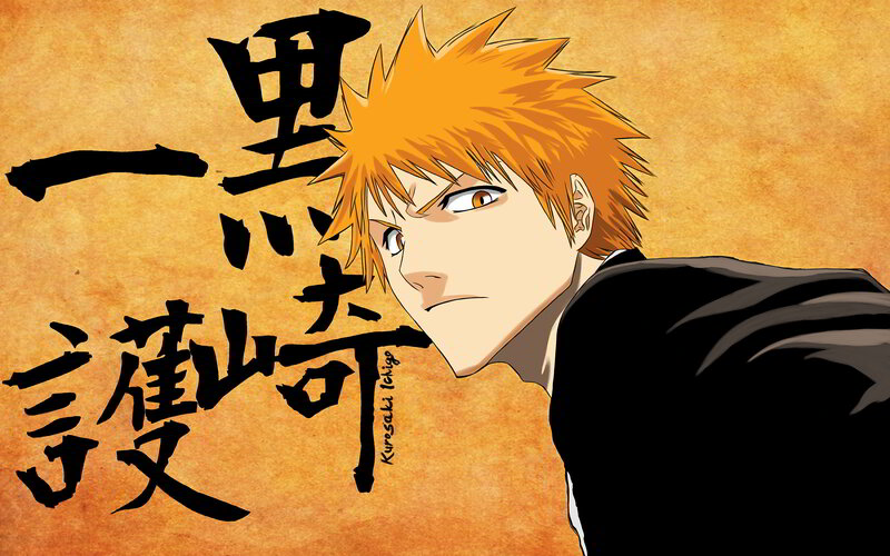 Anime Character with Spiky Hair — Orange, Determined