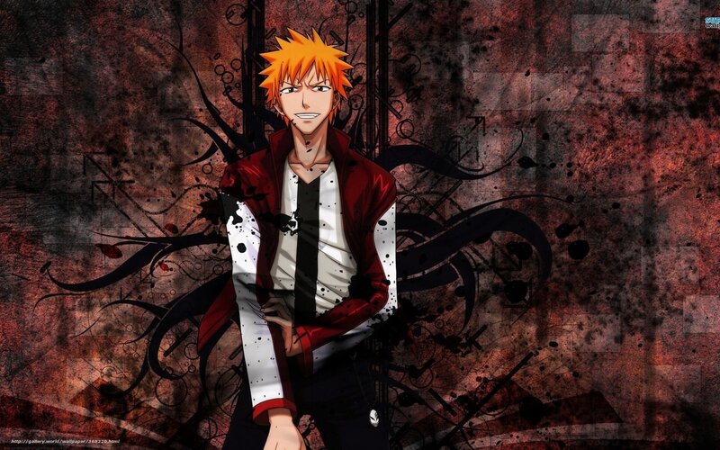 Anime Character with Spiky Hair — Orange, Dramatic, Red Jacket