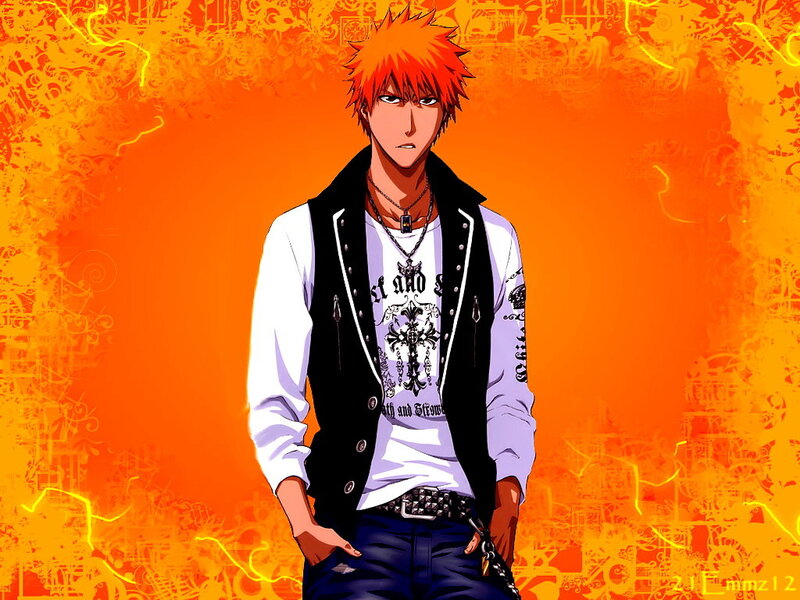 Anime Character with Spiky Hair — Orange, Dramatic, Spiky Hair