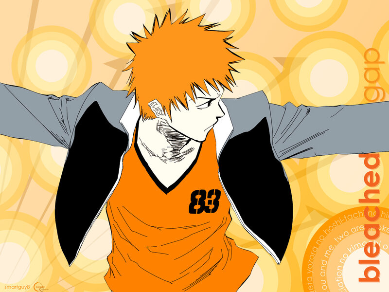 Anime Character with Spiky Hair — Orange, Dynamic
