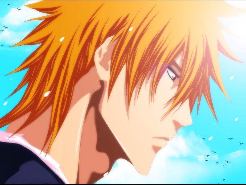 Anime Character with Spiky Hair — Orange, Serene