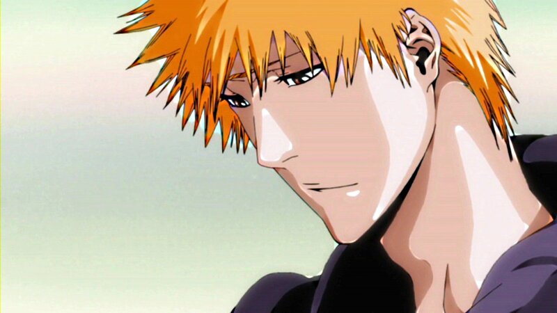 Anime Character with Spiky Hair — Orange, Serious