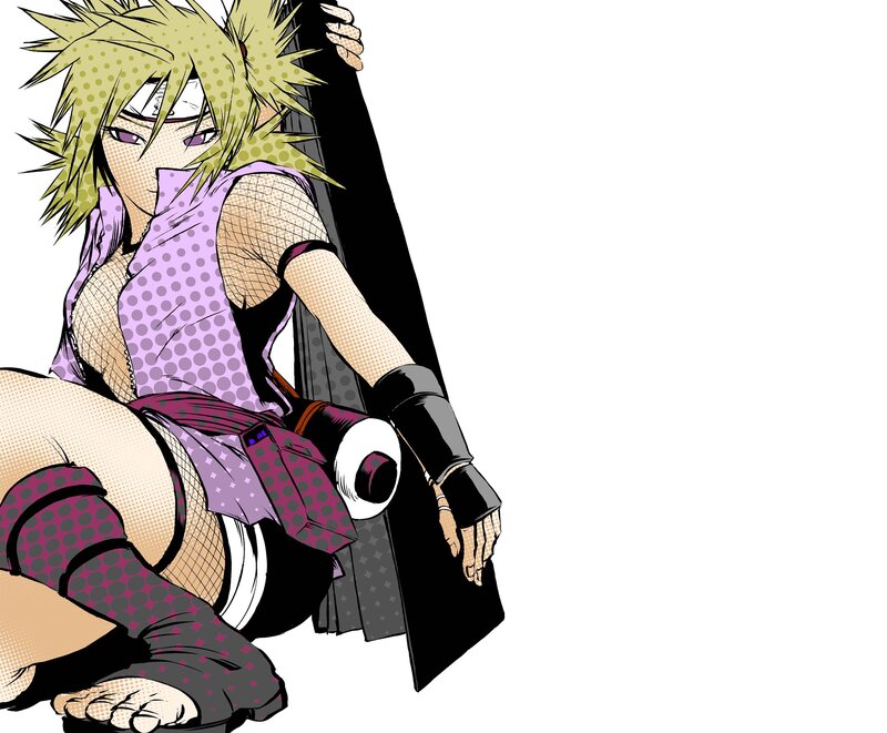 Anime Character with Spiky Hair — Purple