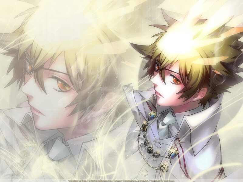 Anime Character with Spiky Hair — Yellow, Dramatic, Digital Art