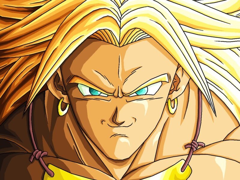 Anime Character with Spiky Hair — Yellow, Intense, Spiky Hair, Blue Eyes, Earrings