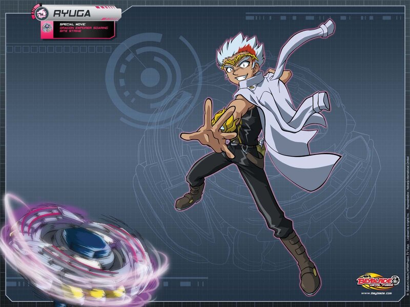 Anime Character with Spinning Top — Blue