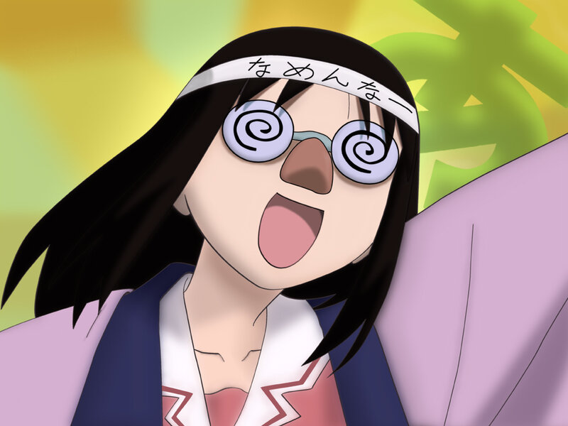 anime character with spiral eyes