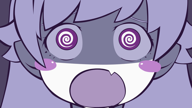 Anime Character with Spiral Eyes — Purple