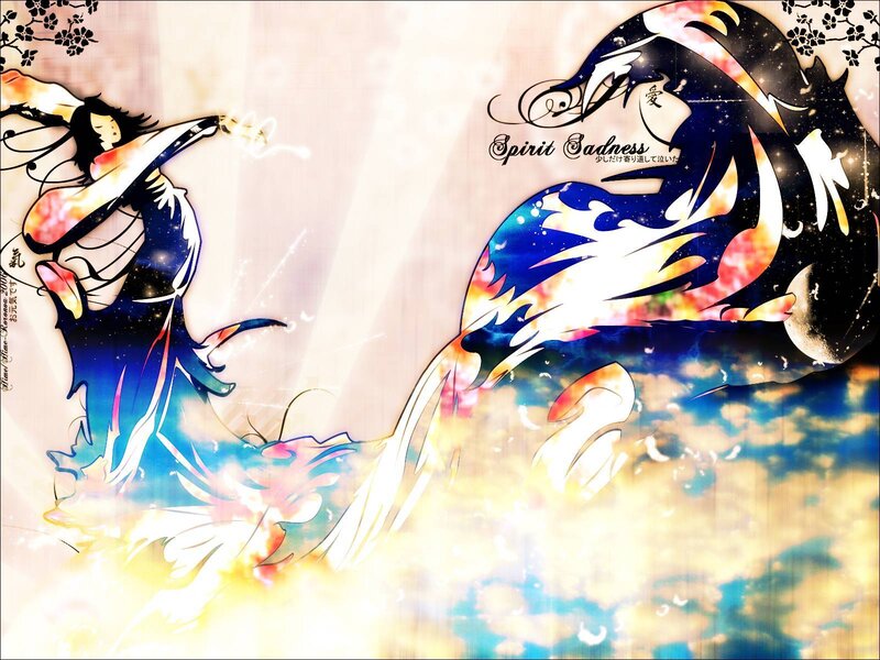 Anime character with spirit dragon
