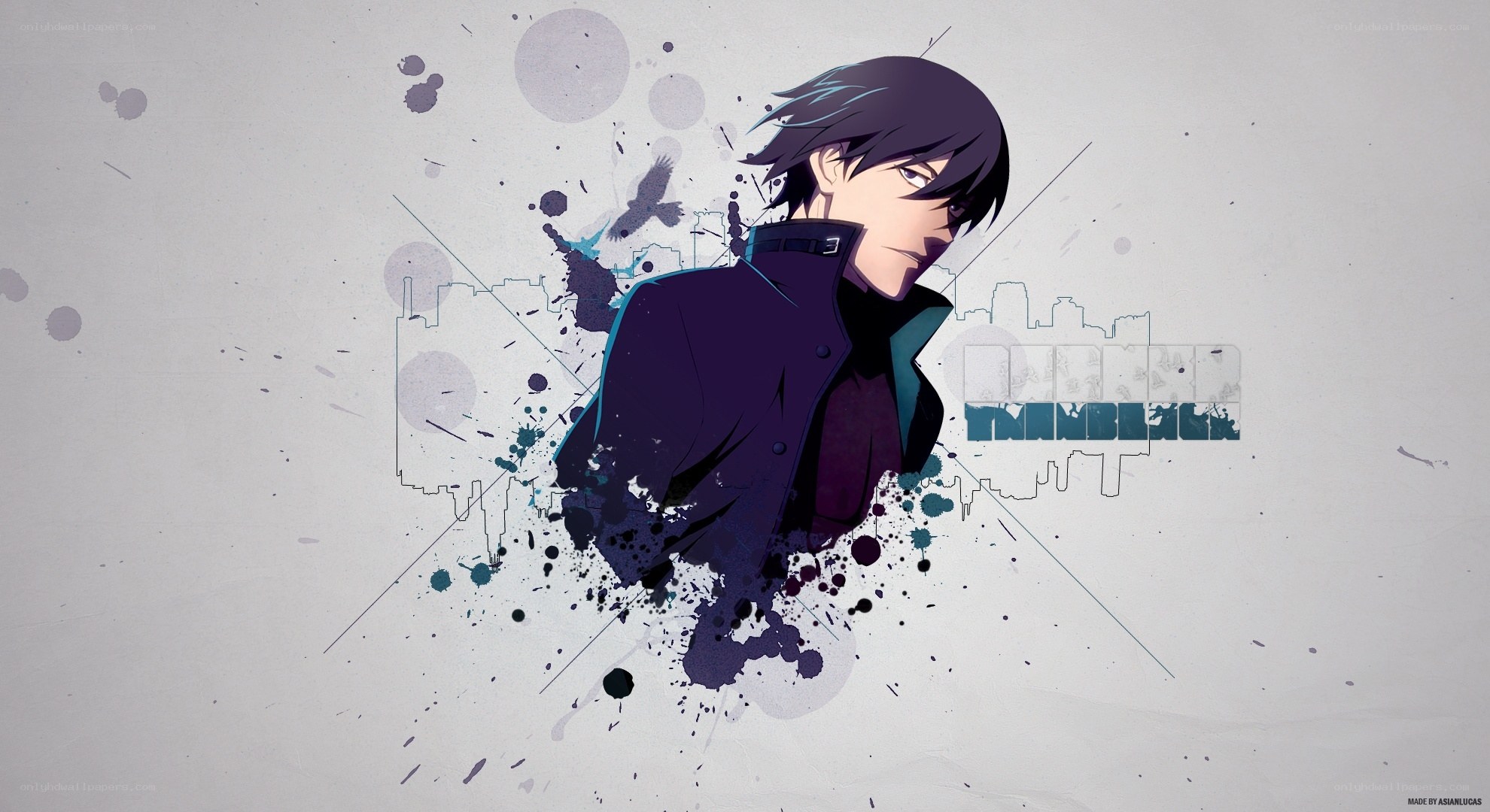 anime character with splatter art