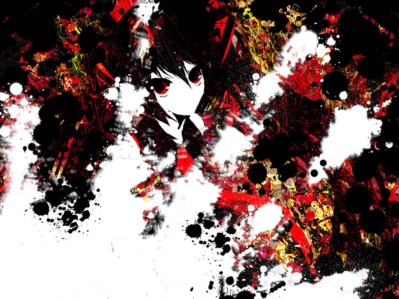 anime character with splatter art