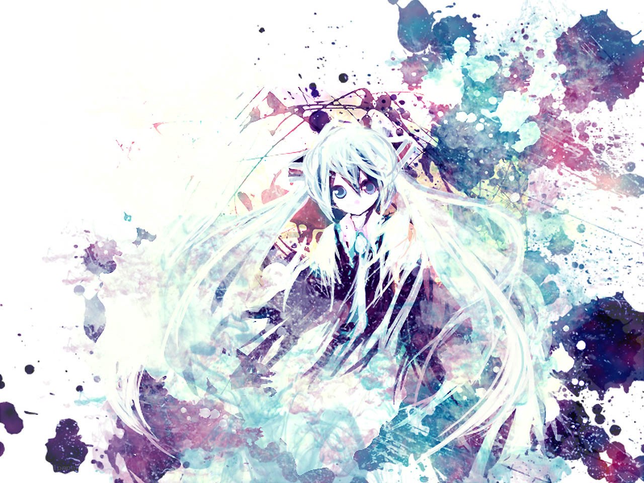 anime character with splattered art