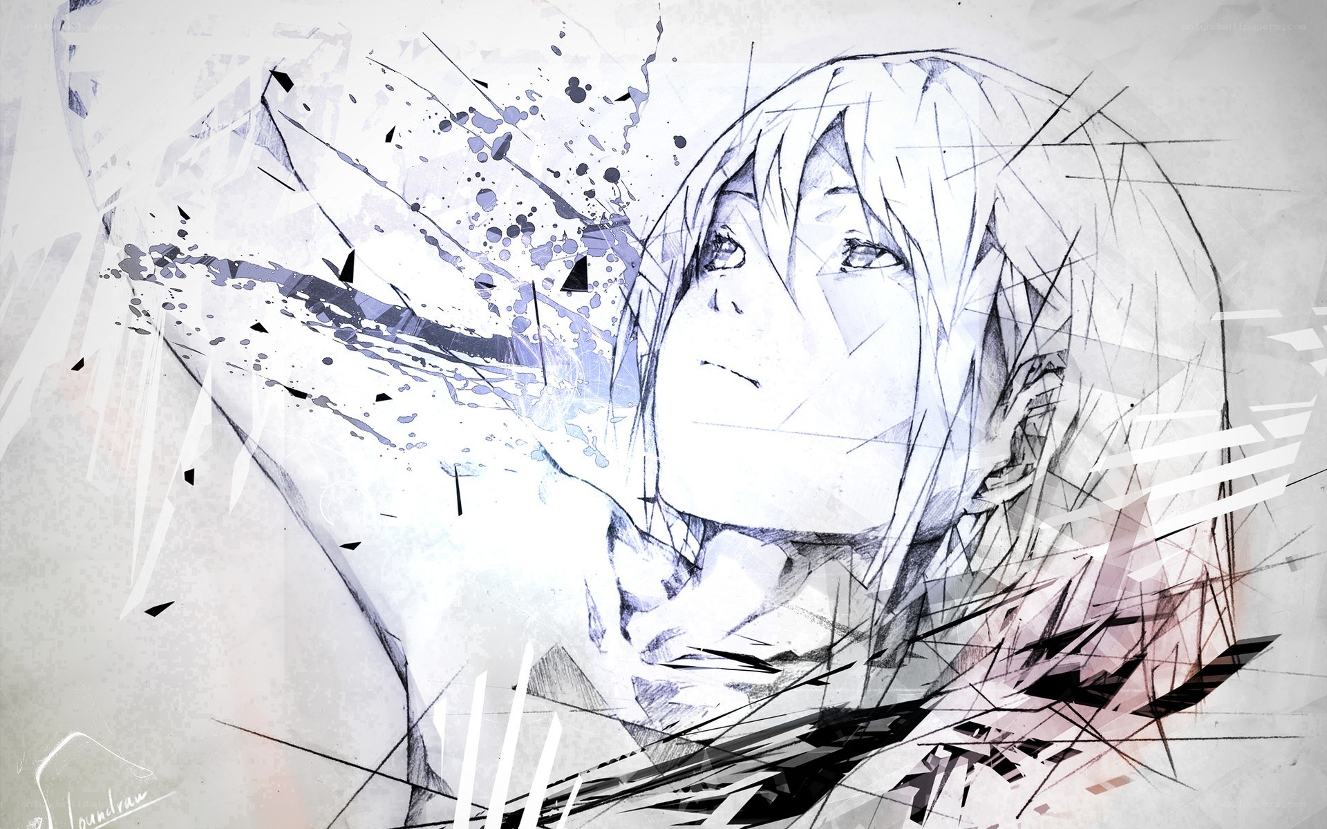 anime character with splattered art