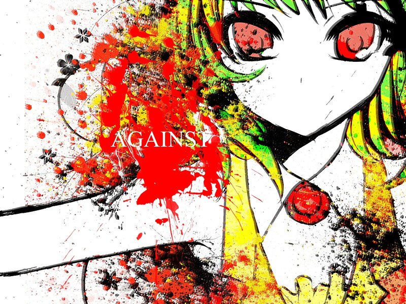anime character with splattered art