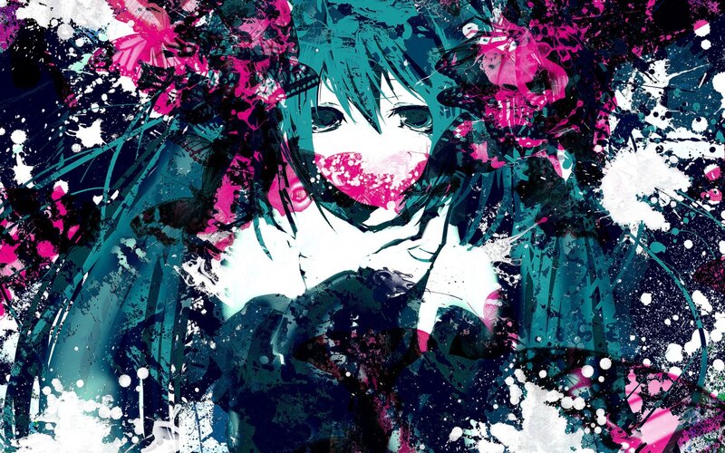 Anime Character with Splattered Paint