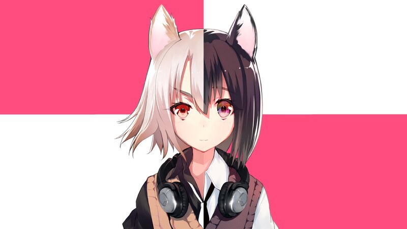 Anime Character with Split Face — Pink