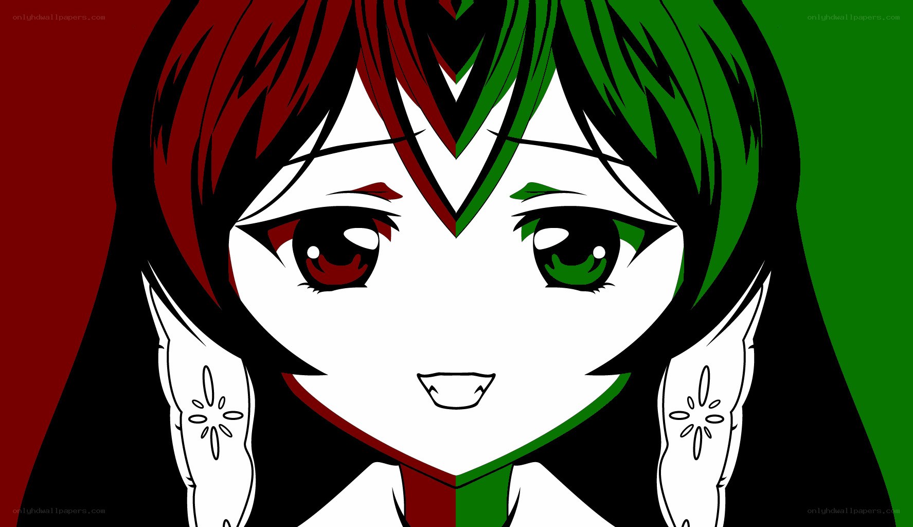 anime character with split hair