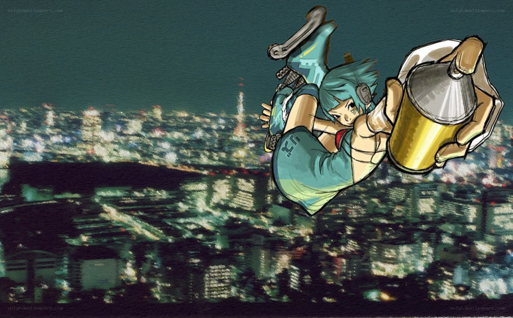 anime character with spray can