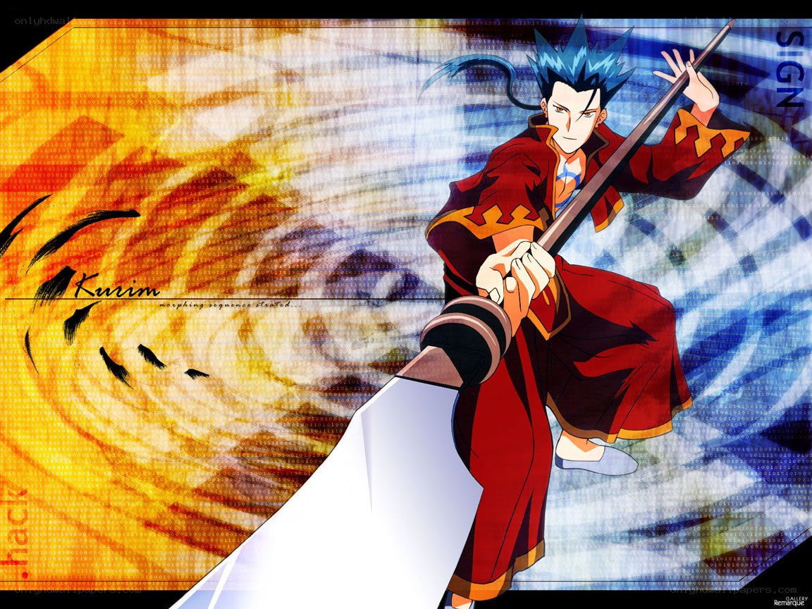 Anime character with staff