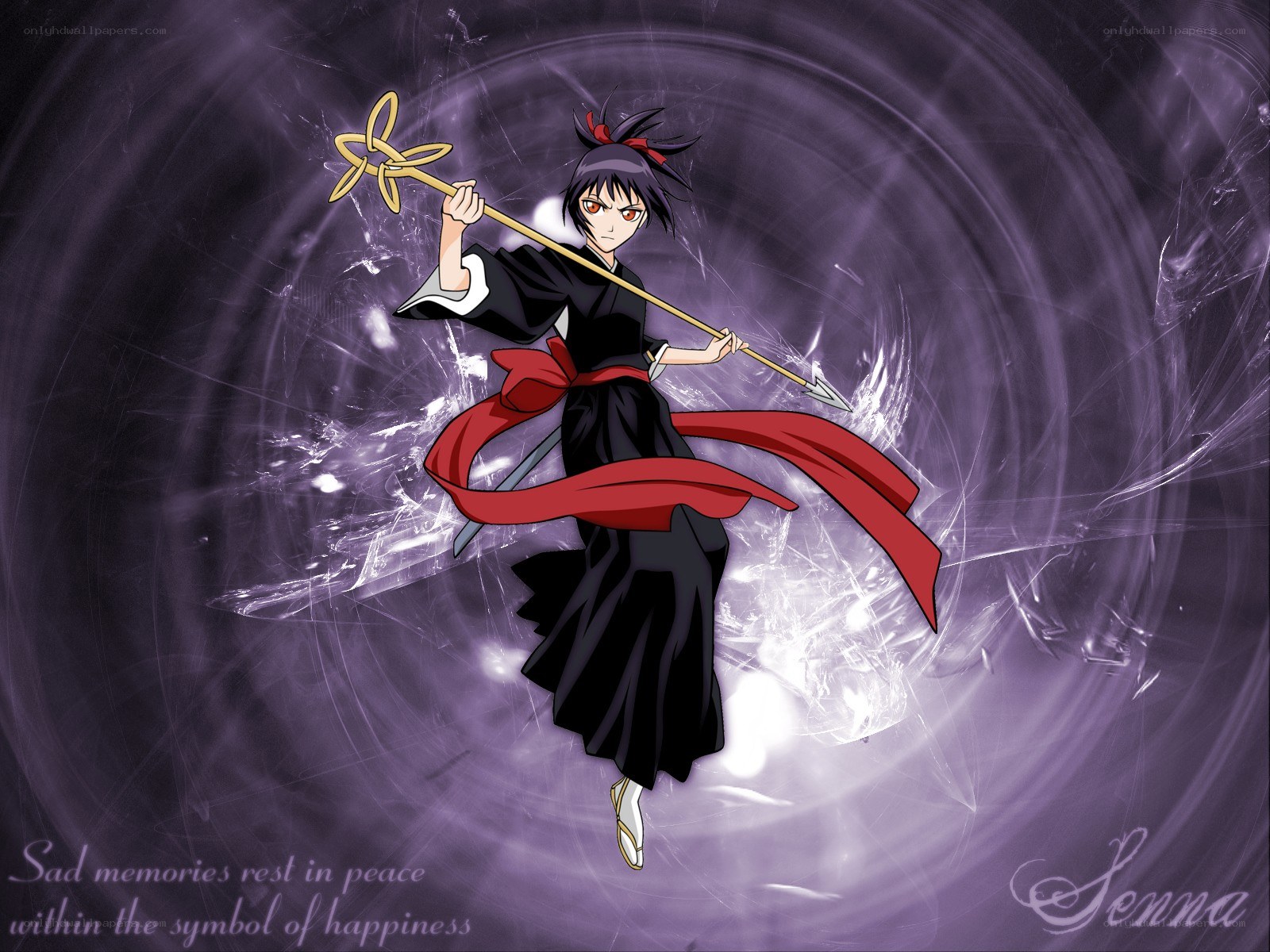 Anime character with staff