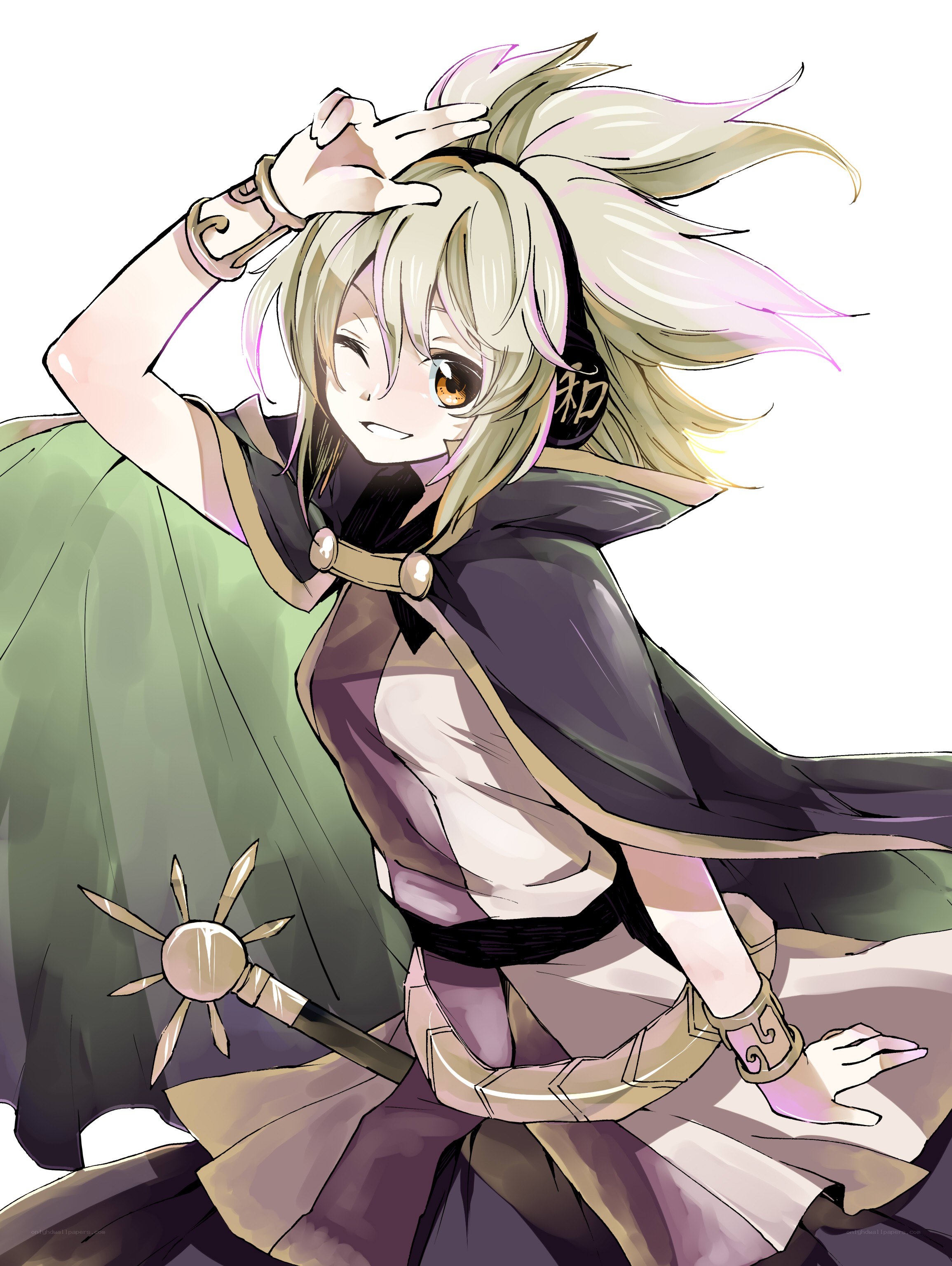 anime character with staff