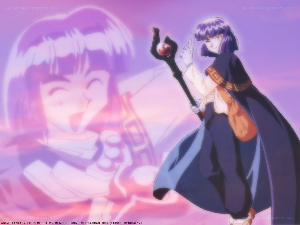 Anime character with staff