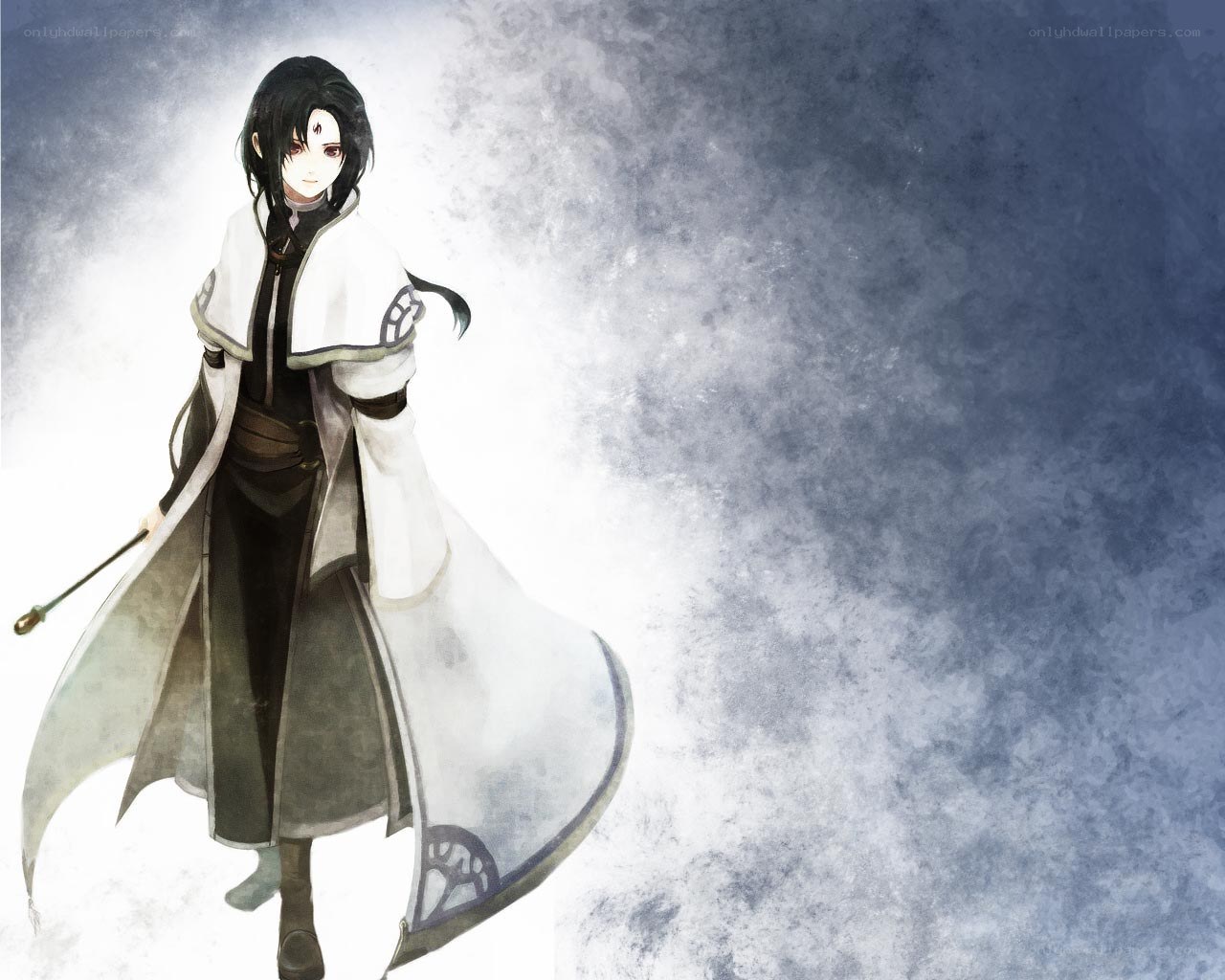 anime character with staff
