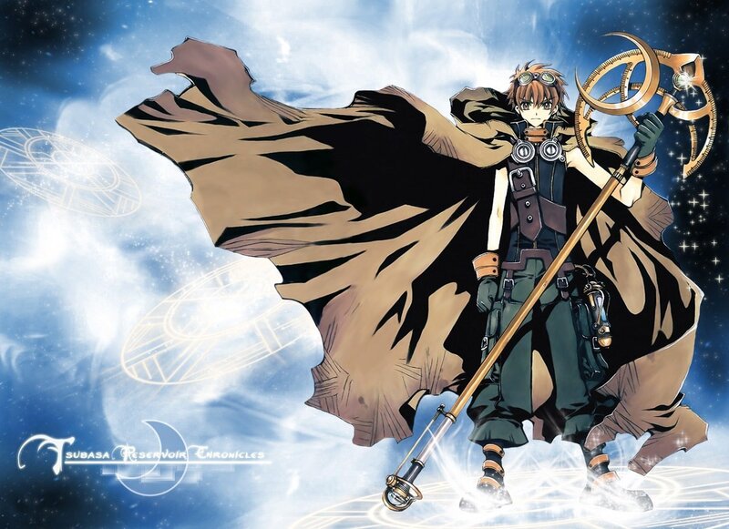 Anime character with staff and cloak