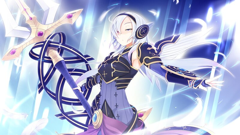 anime character with staff and wings