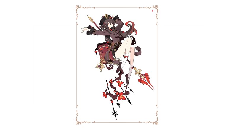 Anime Character with Staff — Black, Dynamic