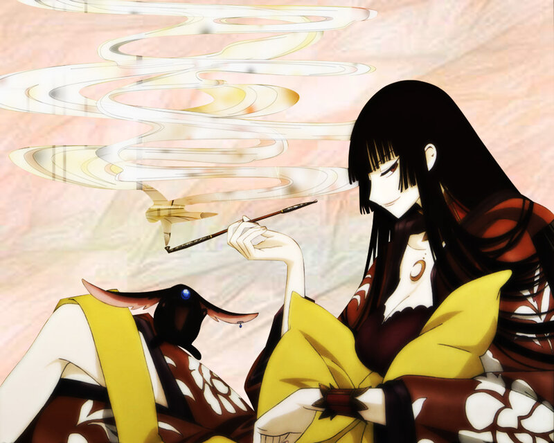 Anime Character with Staff — Black