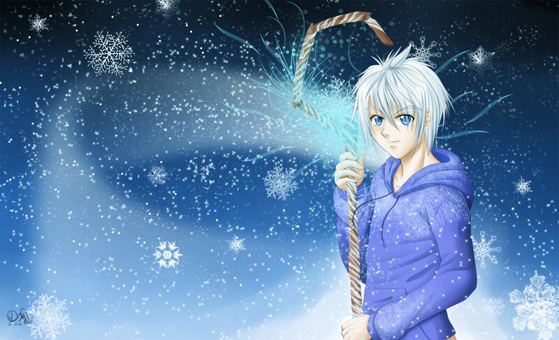Anime Character with Staff — Blue, Cold