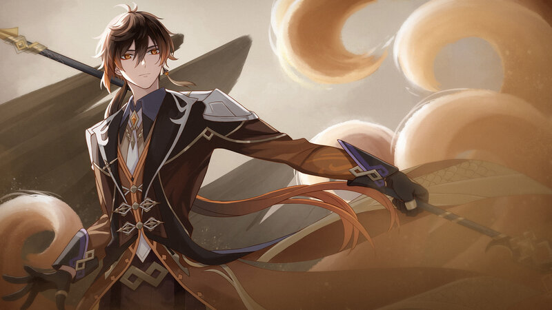 Anime Character with Staff — Brown