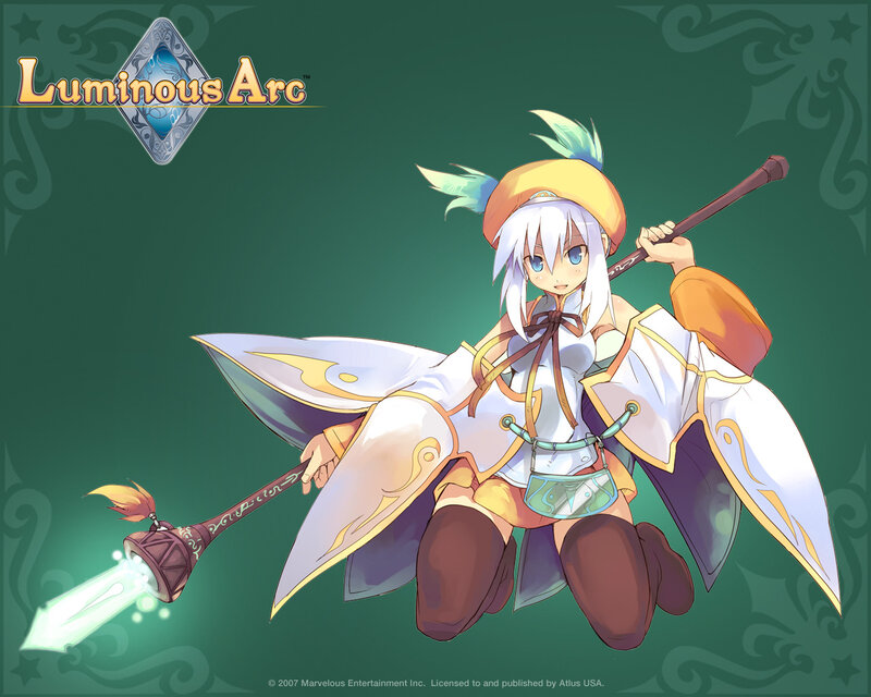 Anime Character with Staff — Green, Calm