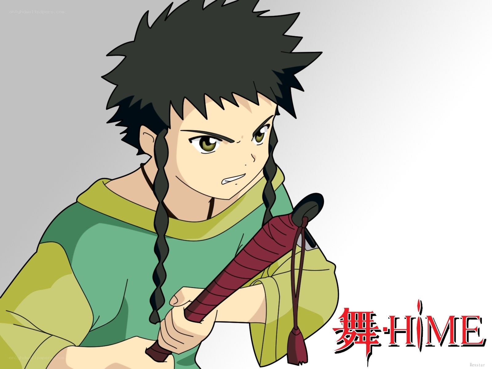 Anime character with staff