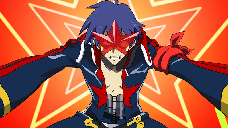 anime character with star mask