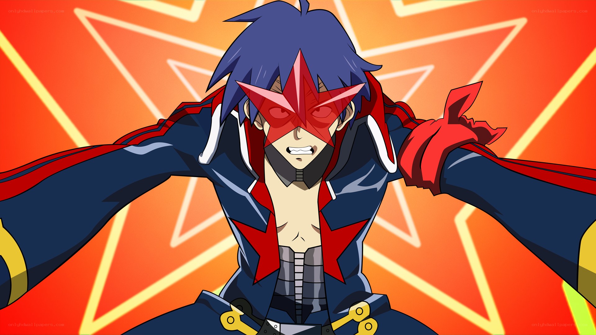 anime character with star mask