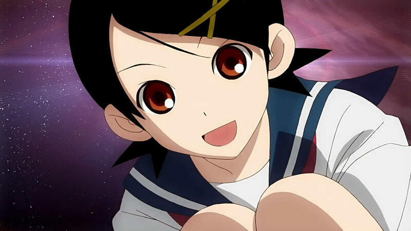 anime character with starry background