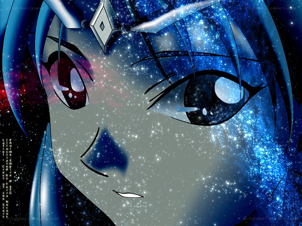 anime character with starry eyes