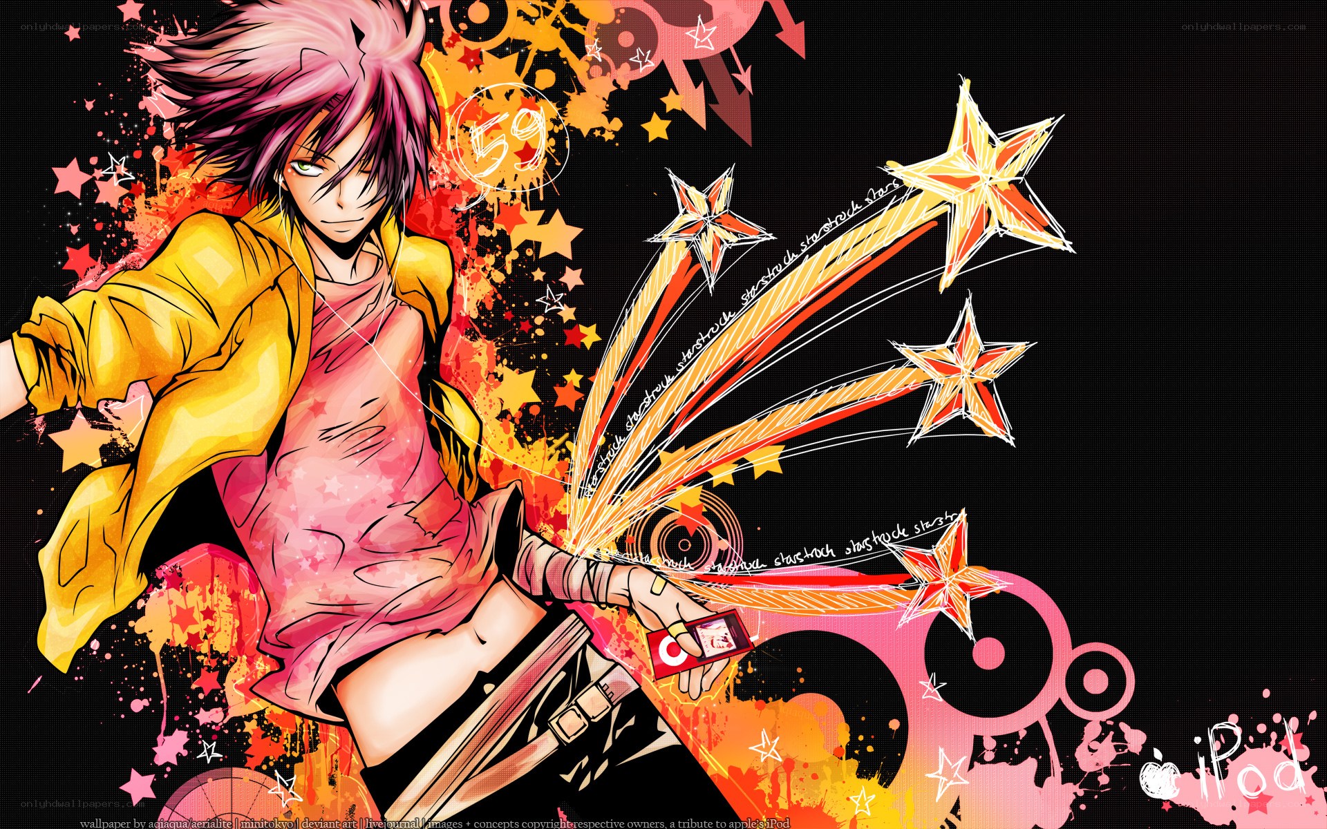 anime character with stars