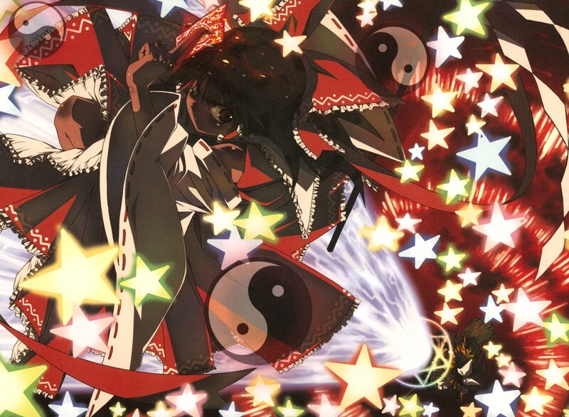 Anime character with stars and yin-yang