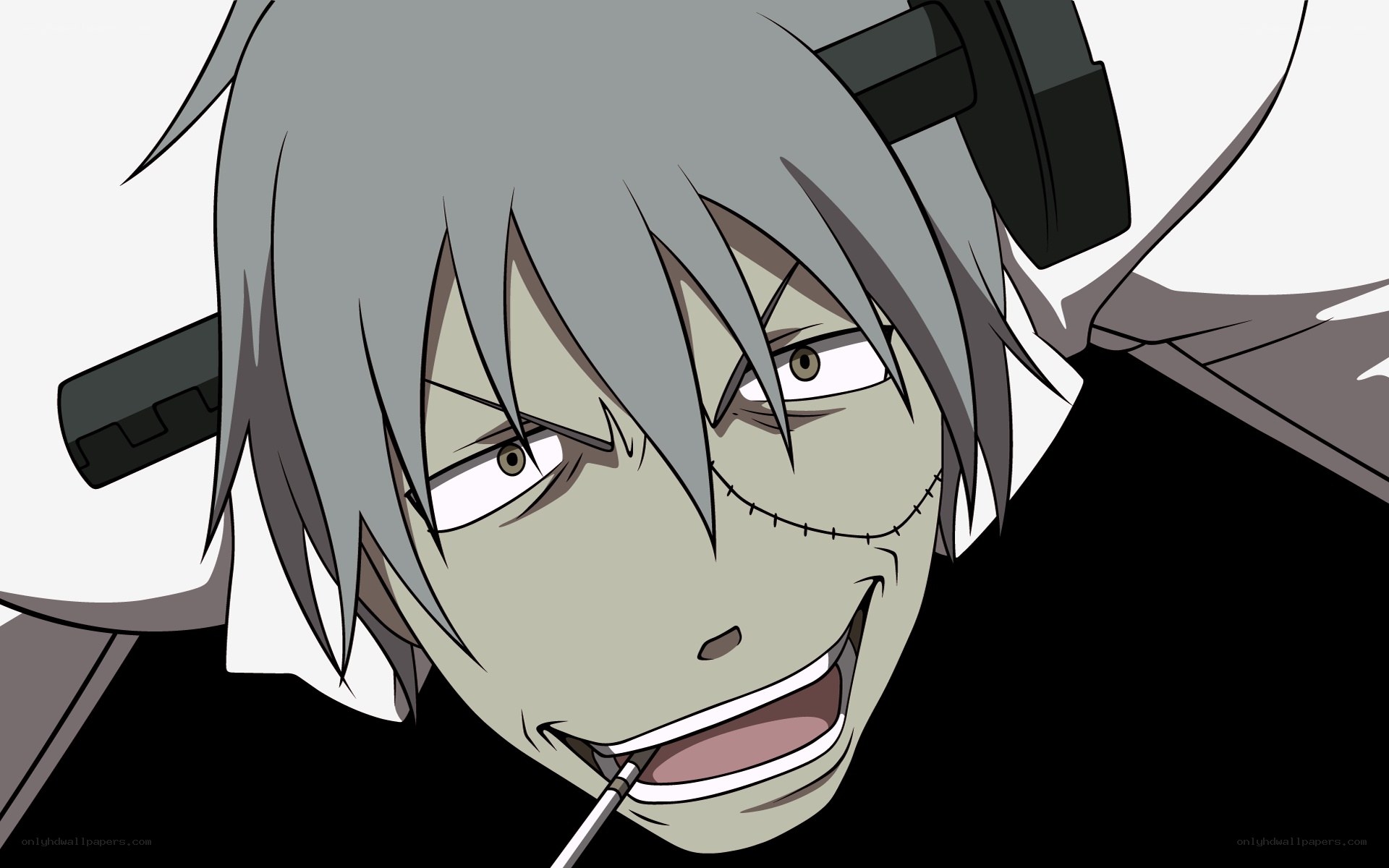 anime character with stitched face