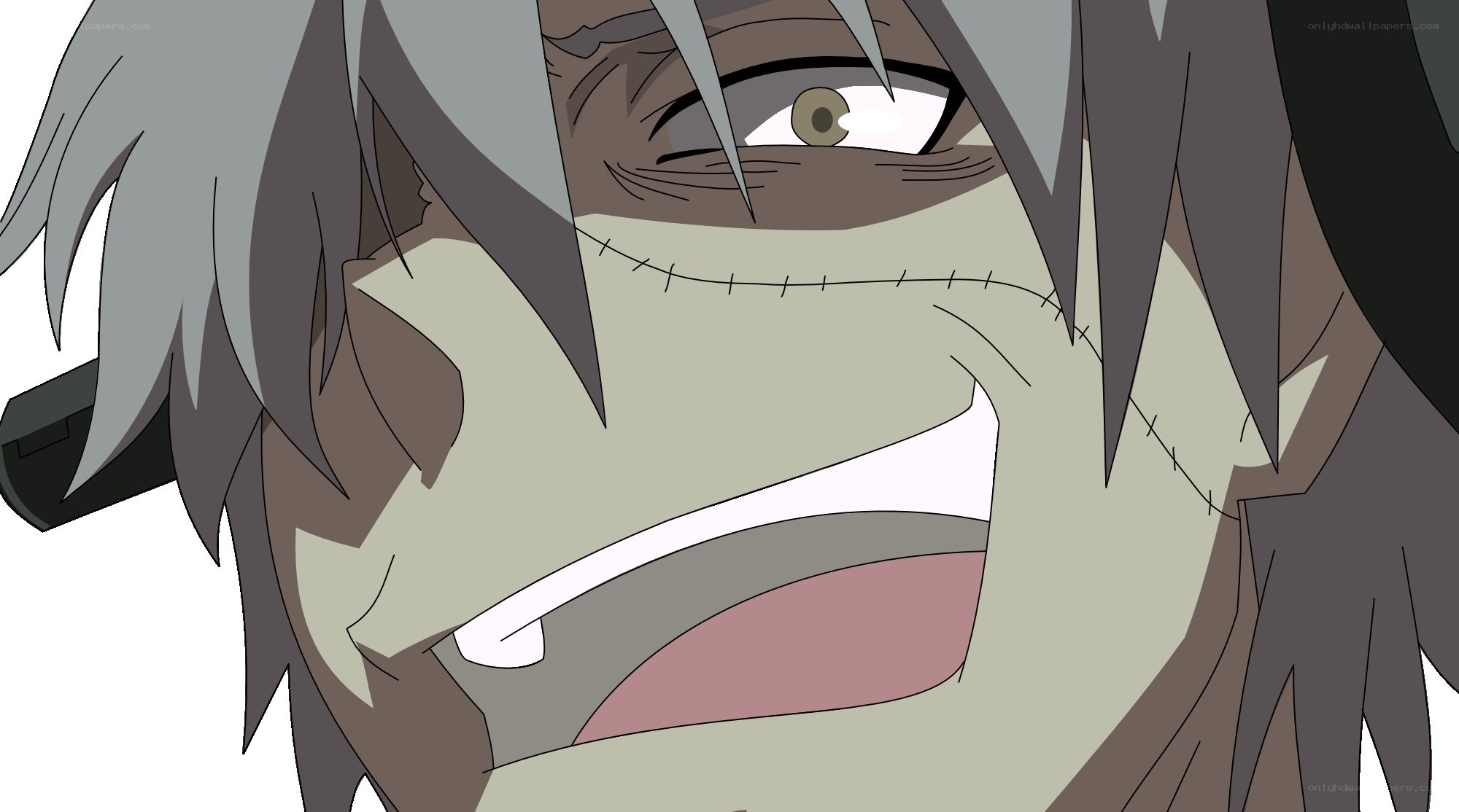anime character with stitched face